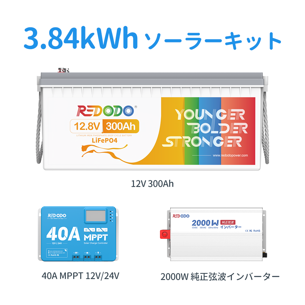 Redodo 12V ソーラーキット 1kWh~6kWh容量