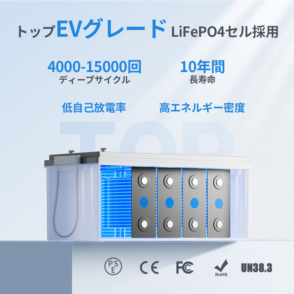 Redodo 12V 300Ah リン酸鉄リチウムイオンバッテリー