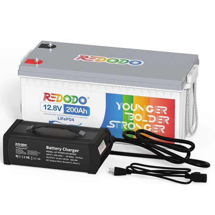 Redodo 12V 200Ah LiFePO4 Lithium Iron Phosphate Battery Built-in 100A BMS