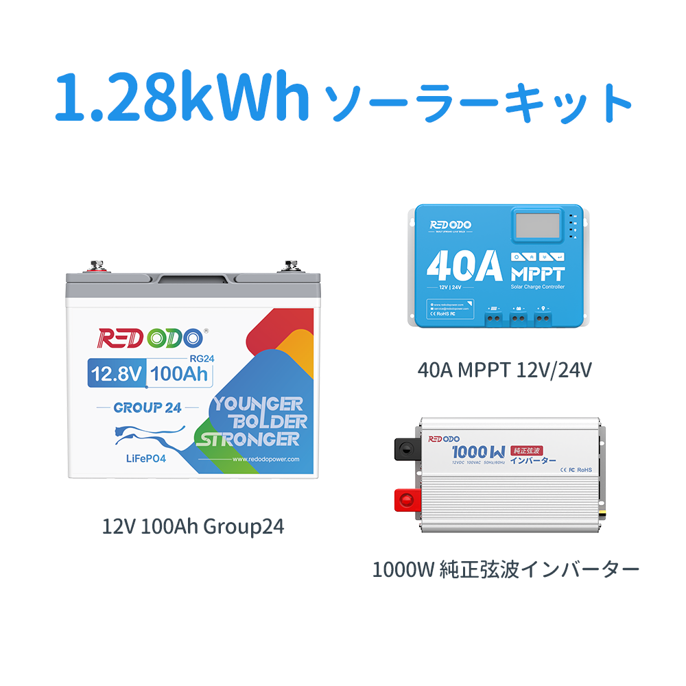 Redodo 12V ソーラーキット 1kWh~6kWh容量