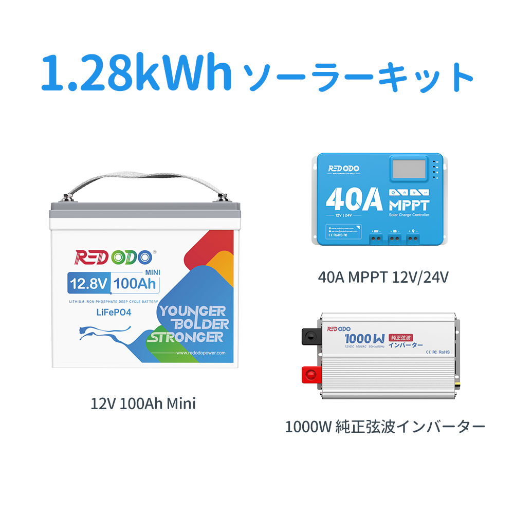 Redodo 12V ソーラーキット 1kWh~6kWh容量