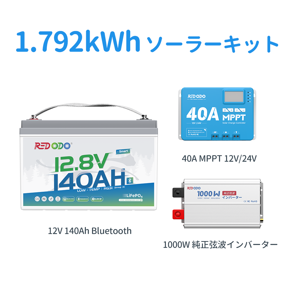 Redodo 12V ソーラーキット 1kWh~6kWh容量