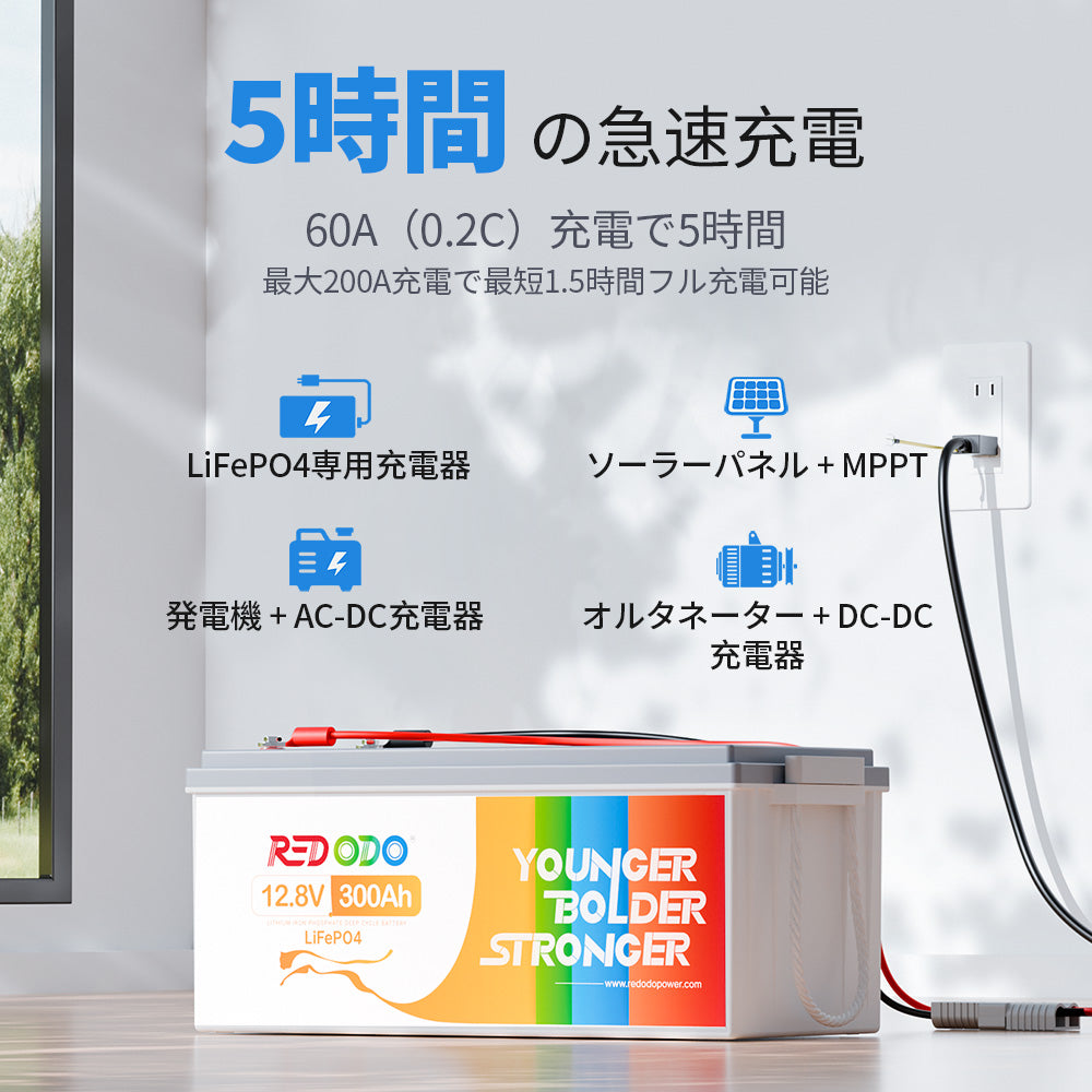 Redodo 12V 300Ah リン酸鉄リチウムイオンバッテリー
