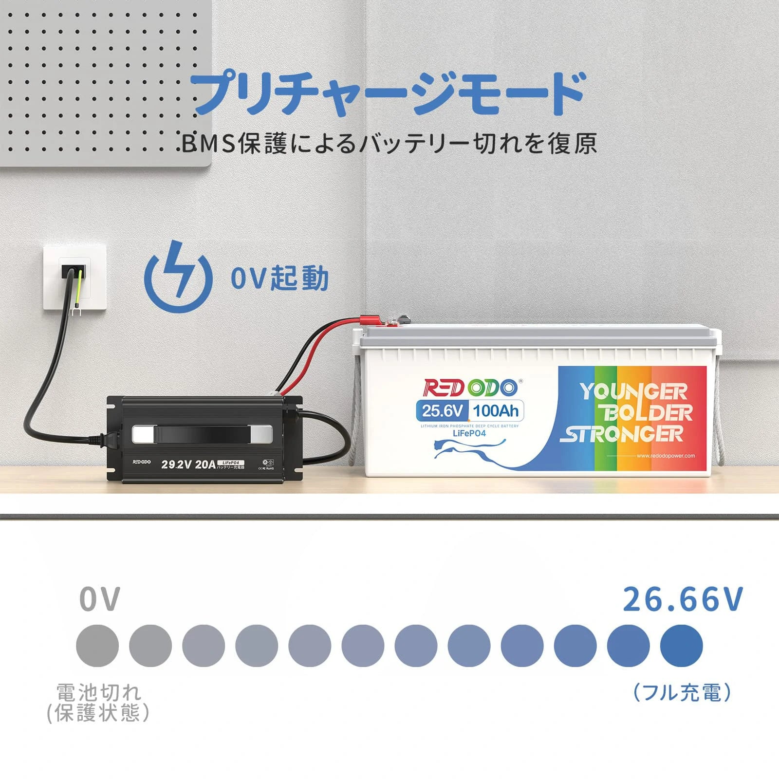 Redodo 29.2V20A リン酸鉄リチウムイオンバッテリー充電器