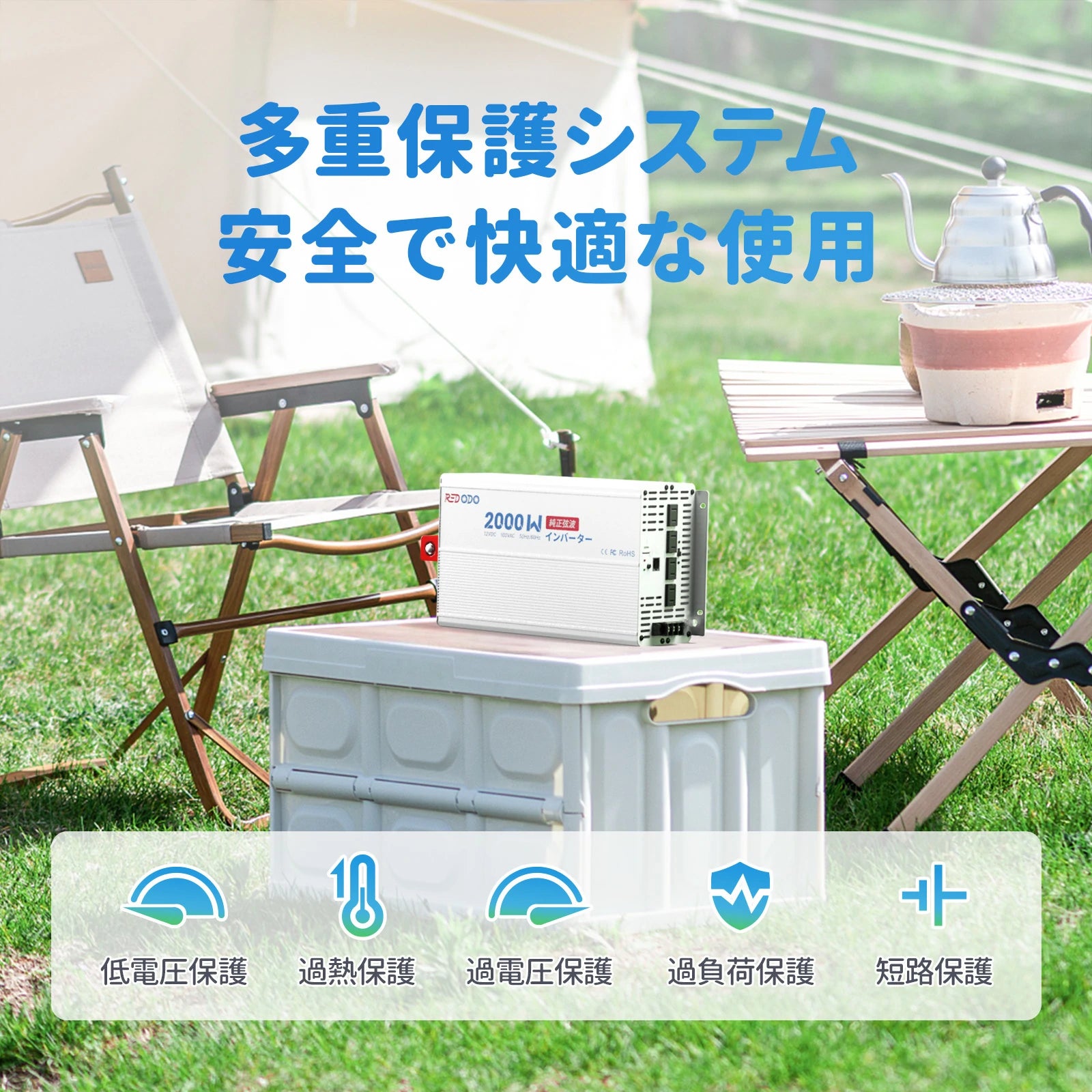 REDODO 1000W インバーター Redodo 1000W 12V 純正弦波インバーター