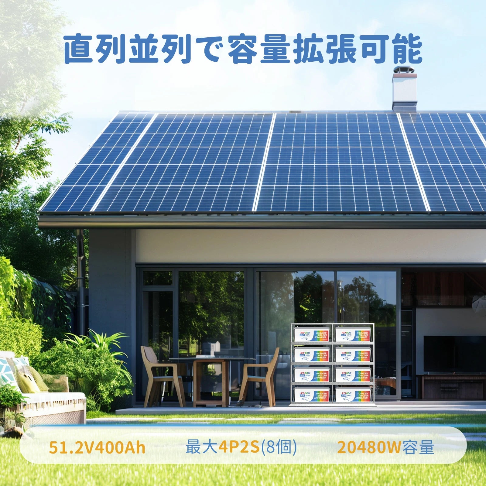 Redodo 24V 100Ahリン酸鉄リチウムオンバッテリー 大容量電源