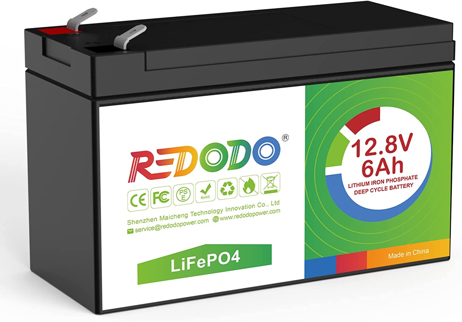 Redodo  12V 6Ah  リン酸鉄リチウムイオンバッテリー（PSE認証済み）